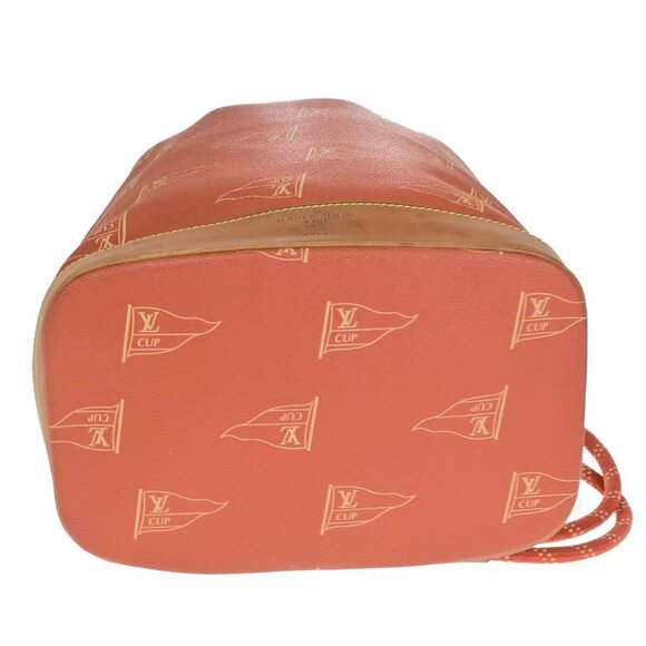 LOUIS VUITTON Logo Cup Saint Tropez Shoulder Bag PVC Leateher Red - Picture 5 of 12
